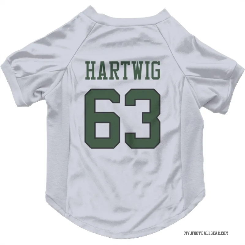 Gus Hartwig  White New York Jets  Cat & Dog Pet Jersey