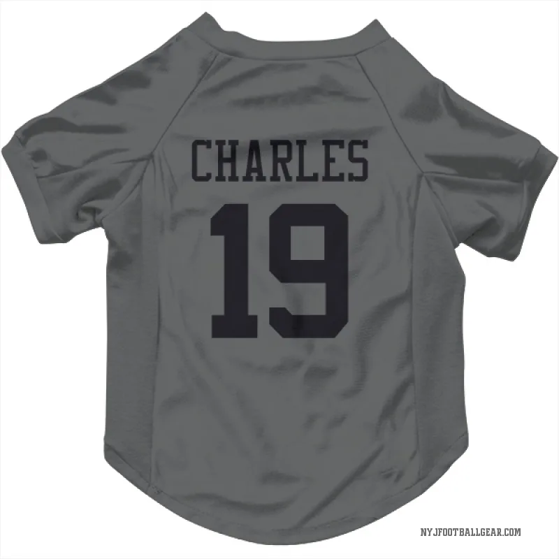 Irvin Charles  Charcoal New York Jets  Cat & Dog Pet Jersey