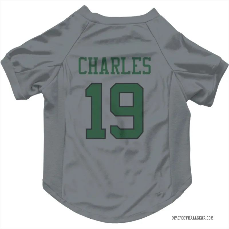 Irvin Charles  Gray New York Jets  Cat & Dog Pet Jersey