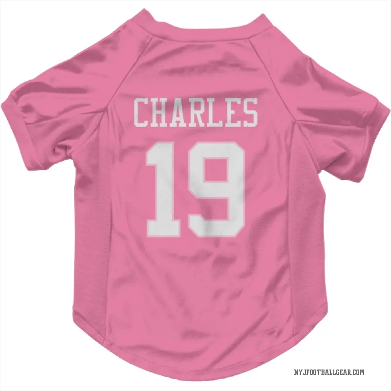 Irvin Charles  Pink New York Jets  Cat & Dog Pet Jersey