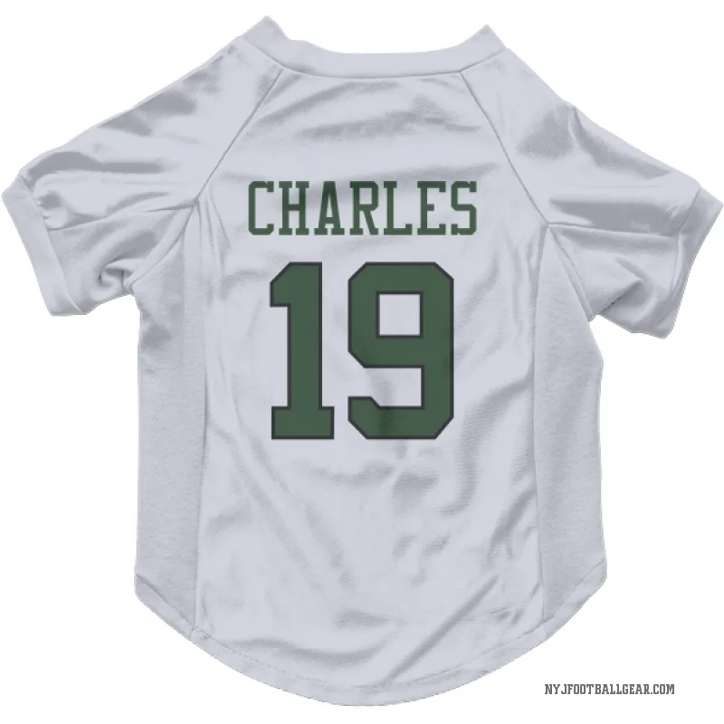 Irvin Charles  White New York Jets  Cat & Dog Pet Jersey