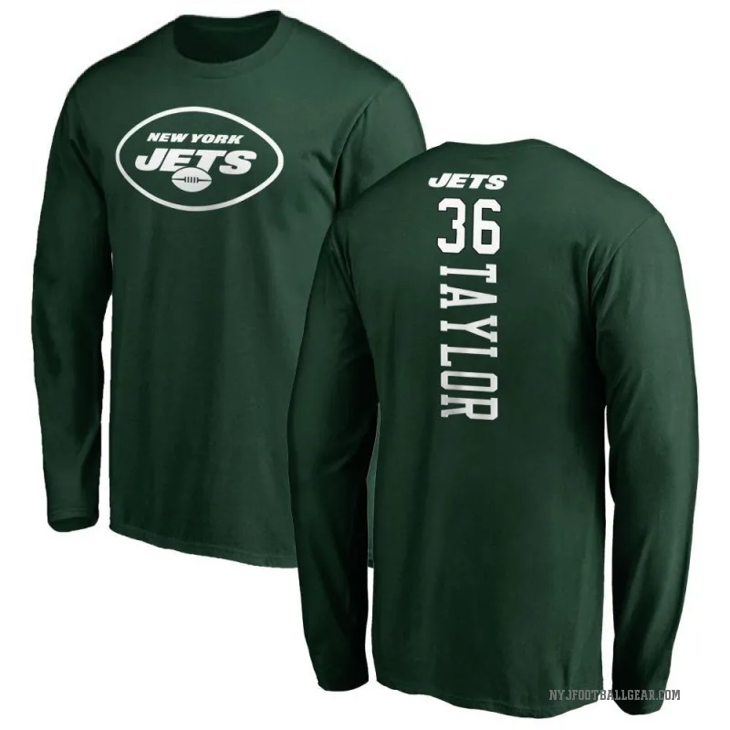 Ja'Sir Taylor Men's Green New York Jets Backer Long Sleeve T-Shirt -