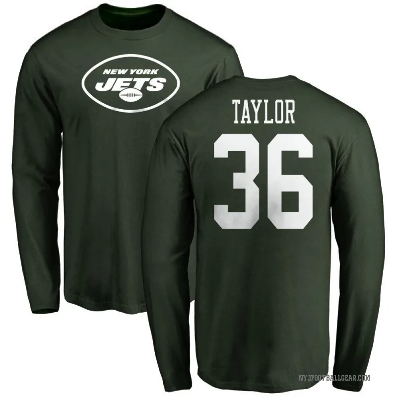 Ja'Sir Taylor Men's Green New York Jets Logo Long Sleeve T-Shirt -
