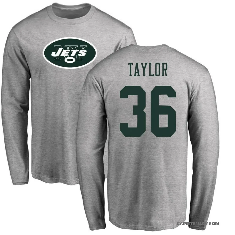 Ja'Sir Taylor Youth Ash New York Jets Logo Long Sleeve T-Shirt -