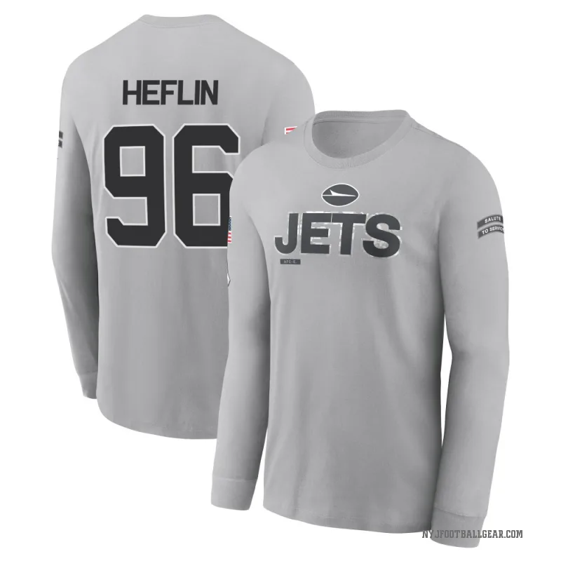 Jack Heflin Youth Gray New York Jets 2024 Salute to Service Long Sleeve T-Shirt