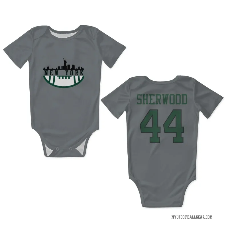 Jamien Sherwood  Gray New York Jets  Newborn & Infant Bodysuit
