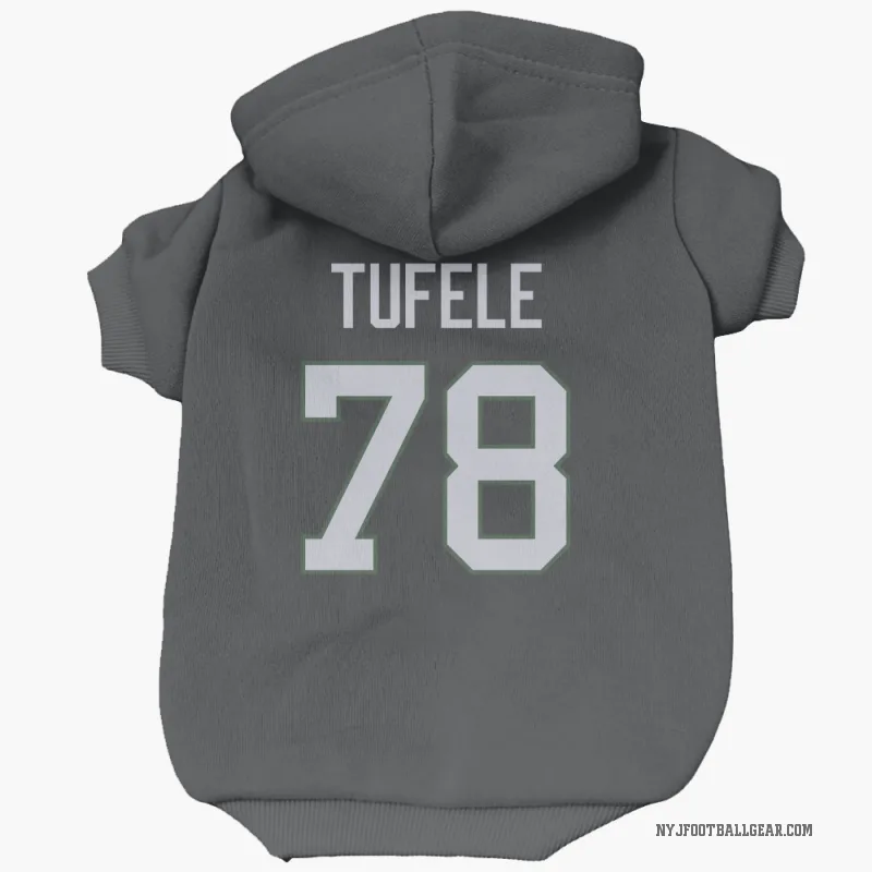 Jay Tufele  Black New York Jets  Cat & Dog Pet Hoodie