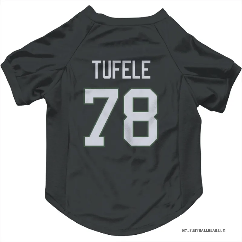 Jay Tufele  Black New York Jets  Cat & Dog Pet Jersey
