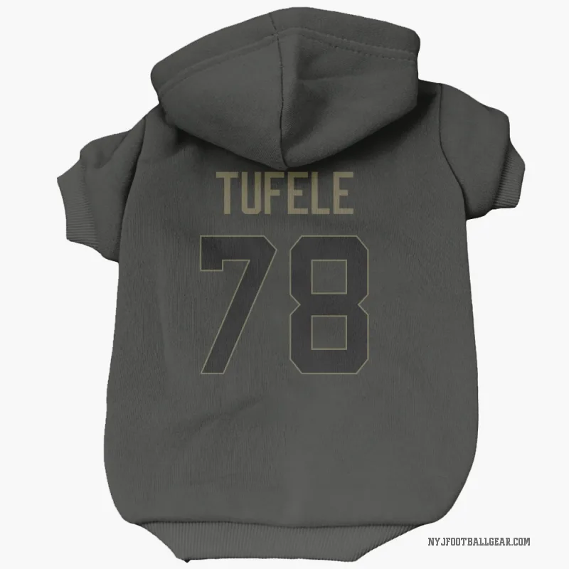 Jay Tufele  Black New York Jets  Service Cat & Dog Pet Hoodie