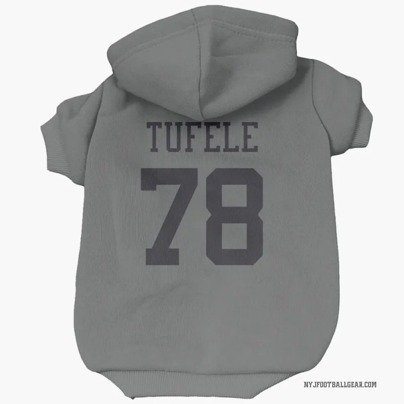 Jay Tufele  Charcoal New York Jets  Cat & Dog Pet Hoodie