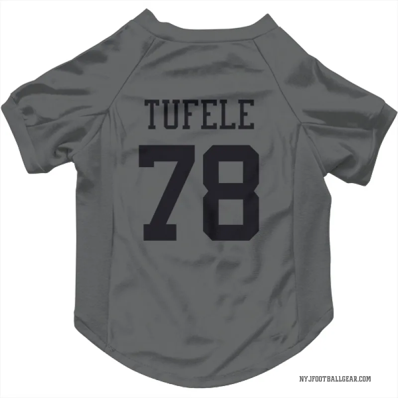 Jay Tufele  Charcoal New York Jets  Cat & Dog Pet Jersey