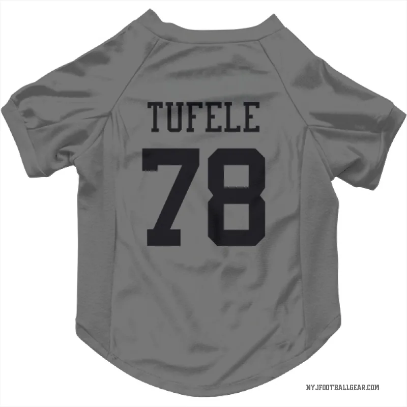 Jay Tufele  New York Jets   Silver Cat & Dog Pet Jersey