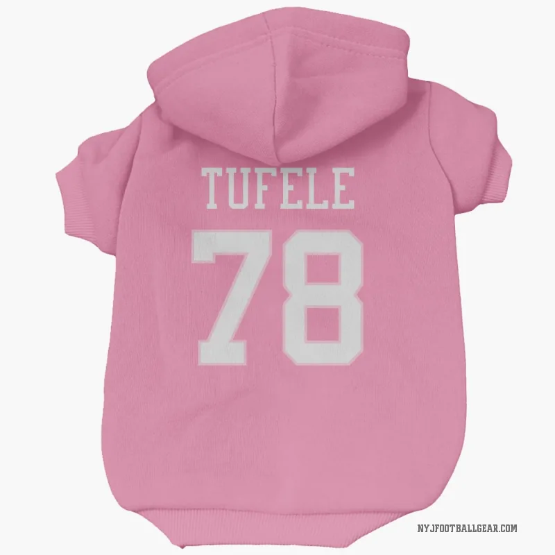 Jay Tufele  Pink New York Jets  Cat & Dog Pet Hoodie