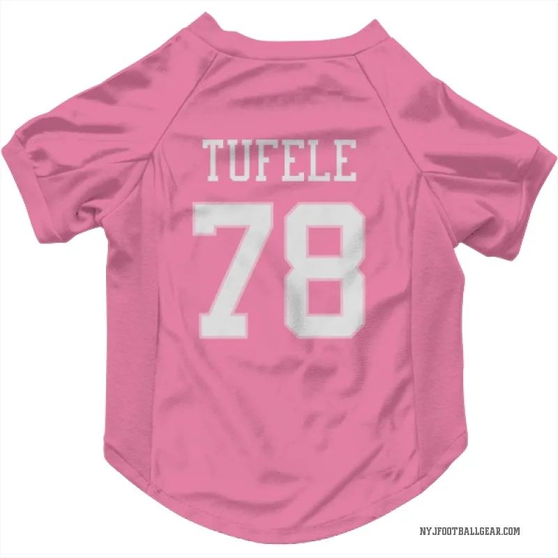 Jay Tufele  Pink New York Jets  Cat & Dog Pet Jersey