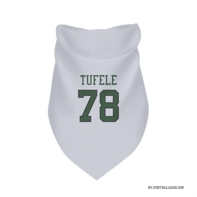 Jay Tufele  White New York Jets  Cat & Dog Pet Bandana