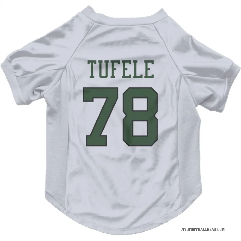 Jay Tufele  White New York Jets  Cat & Dog Pet Jersey