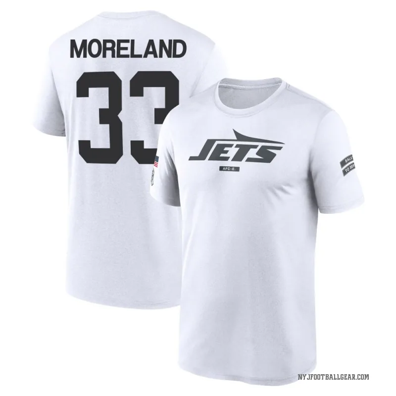 Jimmy Moreland Men's White New York Jets 2024 Salute to Service Performance T-Shirt