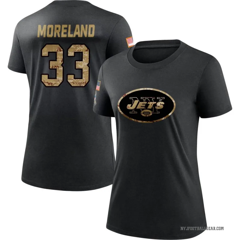 Jimmy Moreland Women's Black New York Jets 2020 Salute To Service Performance T-Shirt