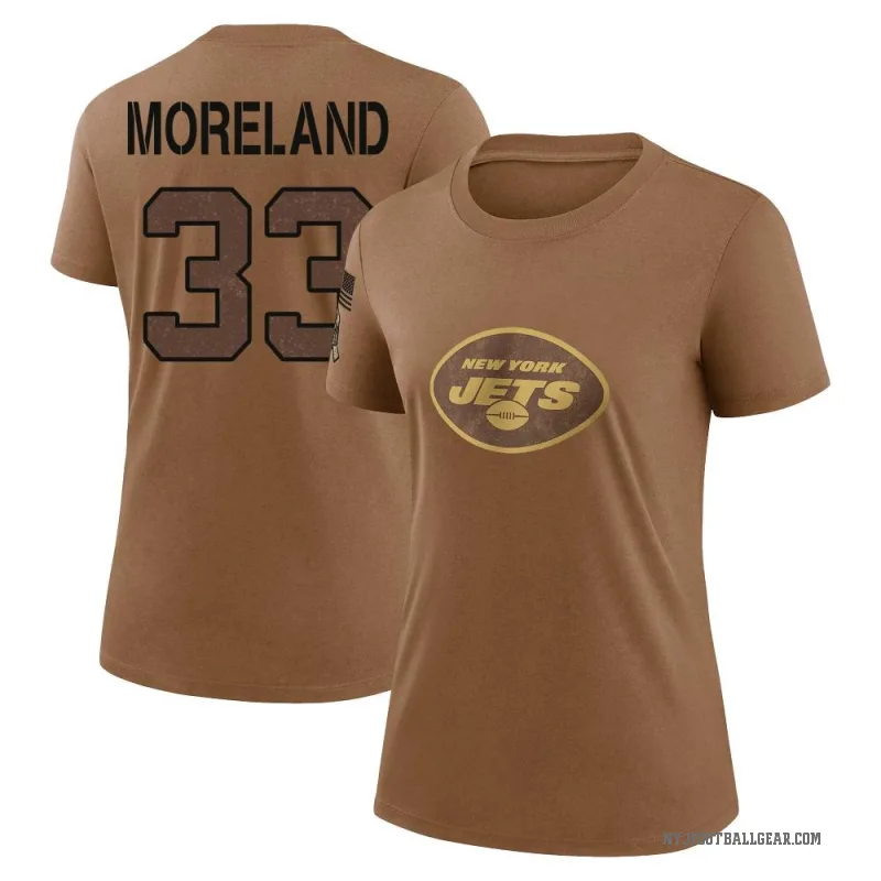 Jimmy Moreland Women's Brown New York Jets 2023 Salute To Service Performance T-Shirt
