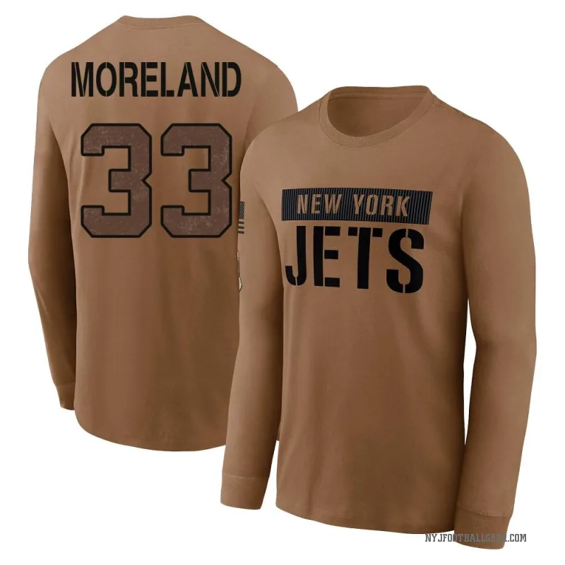 Jimmy Moreland Youth Brown New York Jets 2023 Salute To Service Long Sleeve T-Shirt