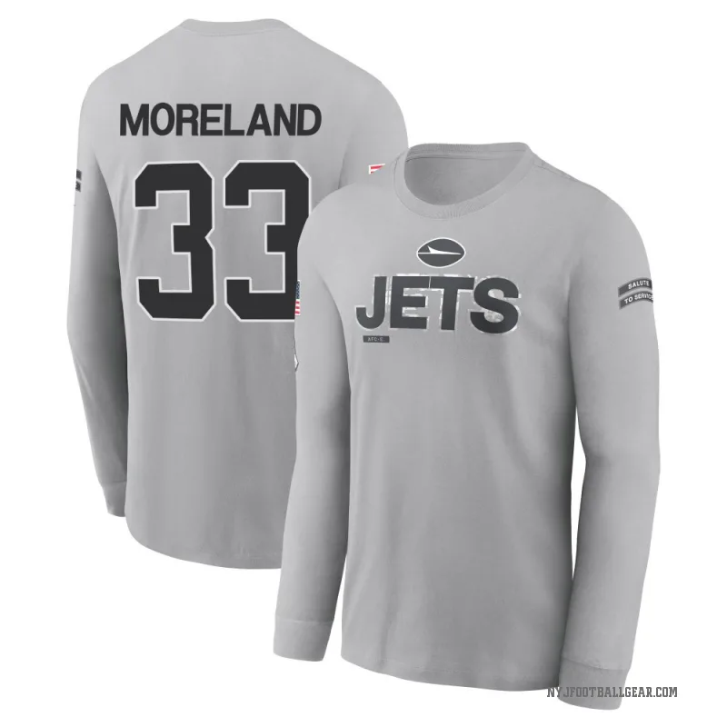 Jimmy Moreland Youth Gray New York Jets 2024 Salute to Service Long Sleeve T-Shirt