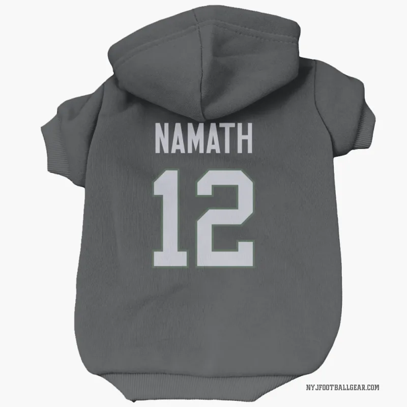 Joe Namath  Black New York Jets  Cat & Dog Pet Hoodie