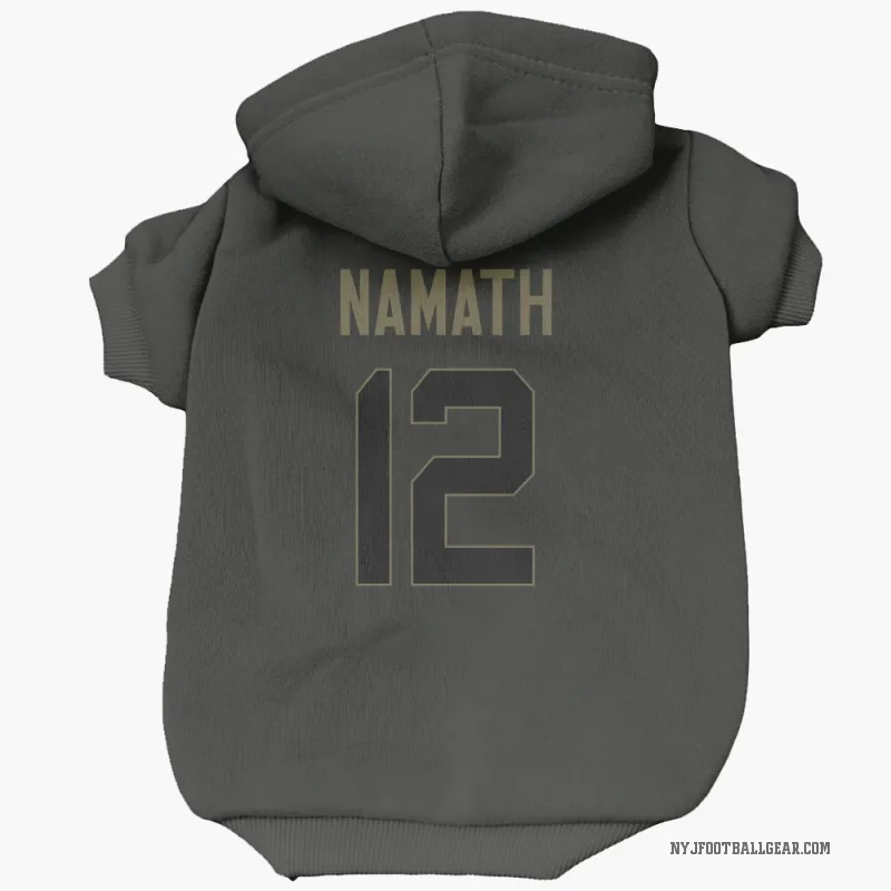 Joe Namath  Black New York Jets  Service Cat & Dog Pet Hoodie