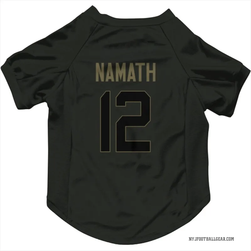 Joe Namath  Black New York Jets  Service Cat & Dog Pet Jersey
