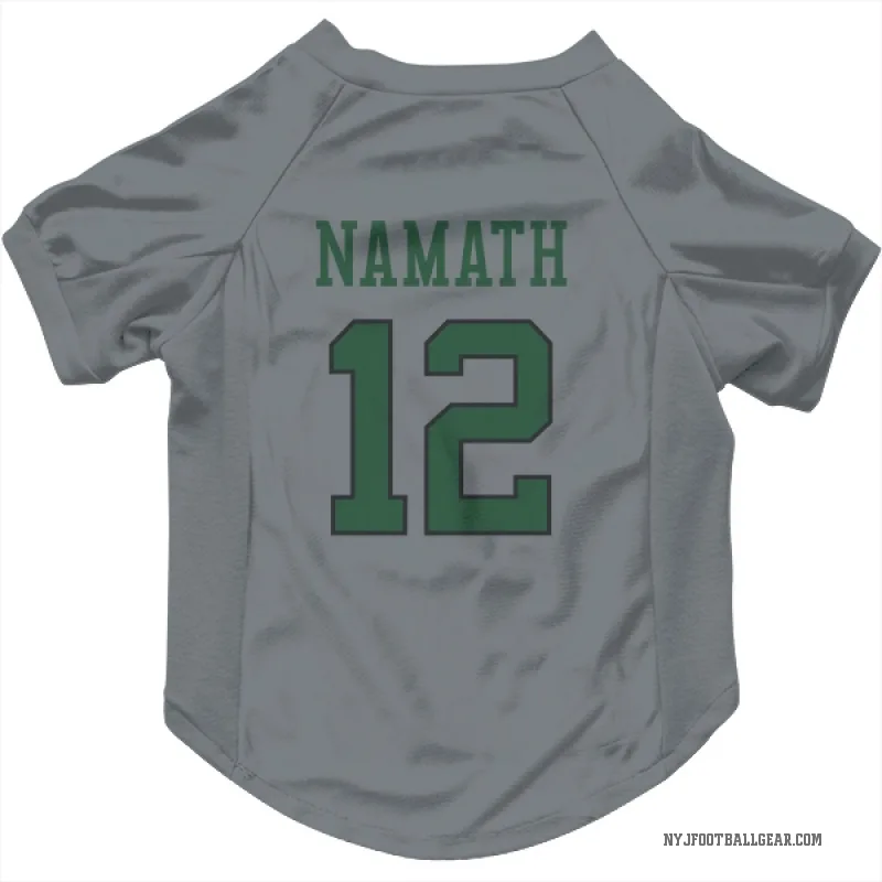Joe Namath  Gray New York Jets  Cat & Dog Pet Jersey