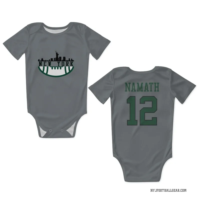 Joe Namath  Gray New York Jets  Newborn & Infant Bodysuit