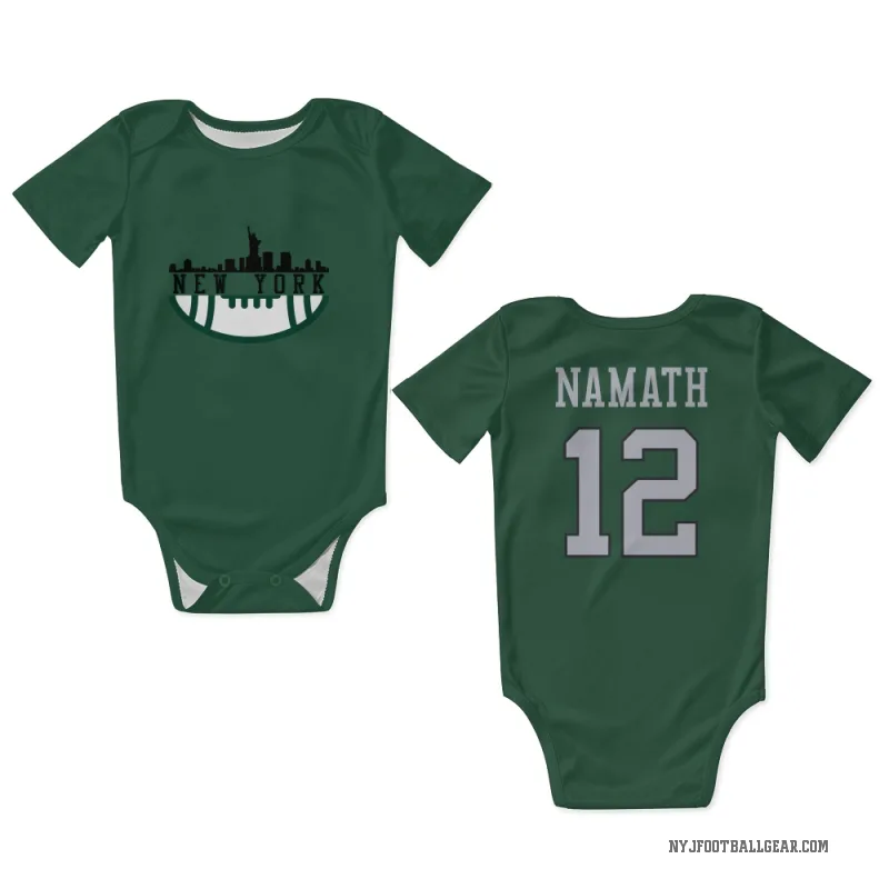 Joe Namath  Green New York Jets  Newborn & Infant Bodysuit