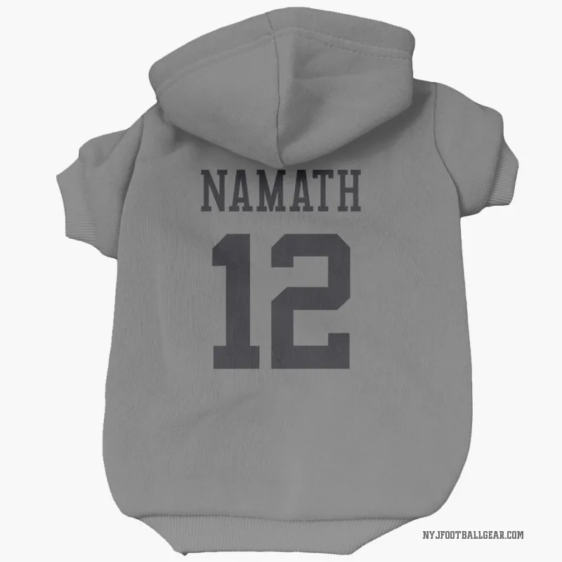Joe Namath  New York Jets   Silver Cat & Dog Pet Hoodie