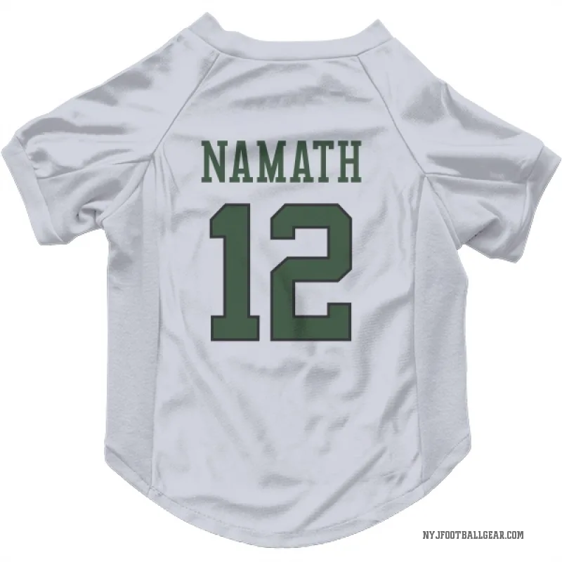 Joe Namath  White New York Jets  Cat & Dog Pet Jersey