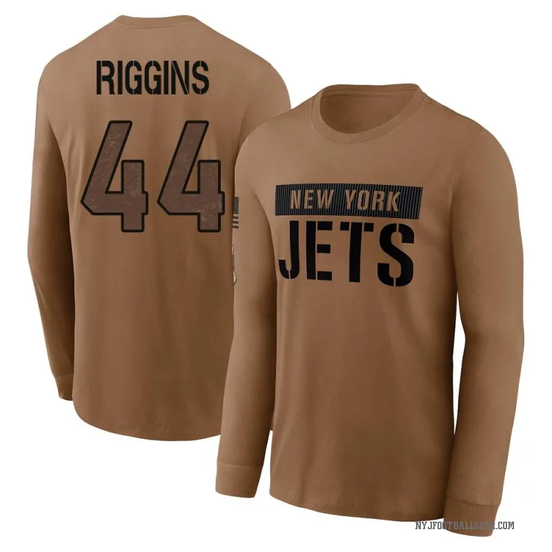 John Riggins Men's Brown New York Jets 2023 Salute To Service Long Sleeve T-Shirt