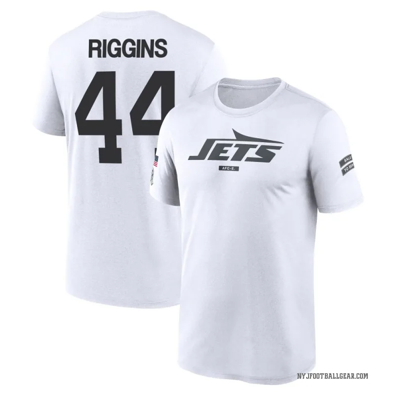 John Riggins Men's White New York Jets 2024 Salute to Service Performance T-Shirt