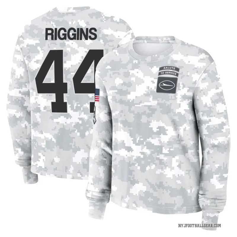 John Riggins Women's Camo New York Jets Arctic 2024 Salute to Service Long Sleeve T-Shirt