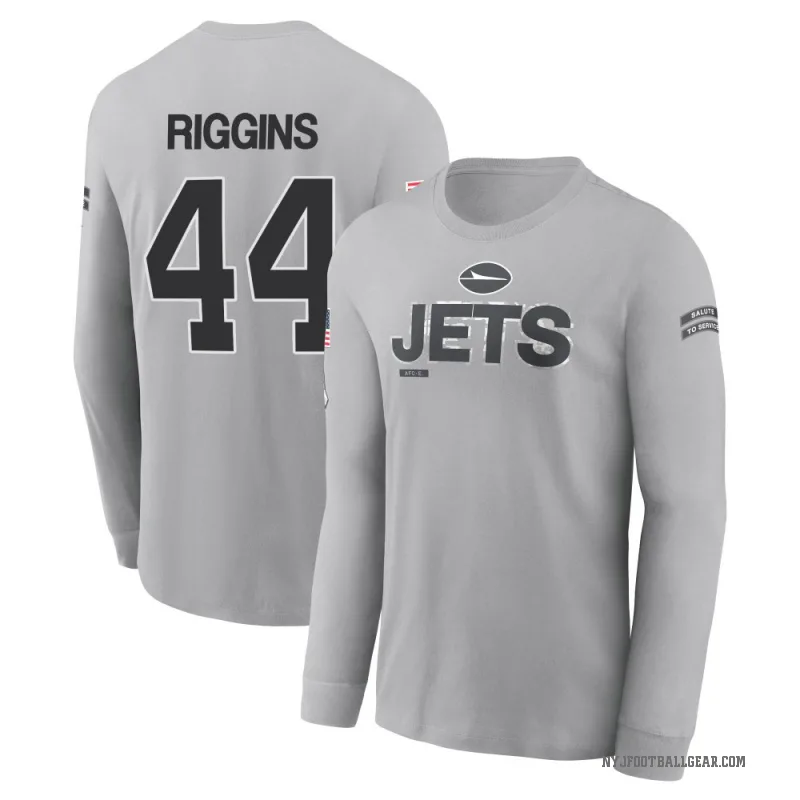 John Riggins Youth Gray New York Jets 2024 Salute to Service Long Sleeve T-Shirt