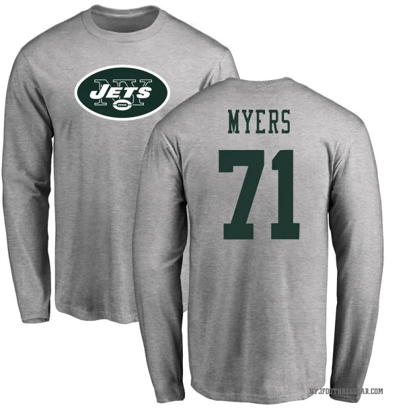 Josh Myers Youth Ash New York Jets Logo Long Sleeve T-Shirt -