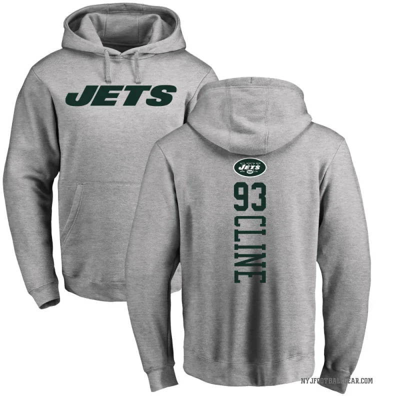 Kameron Cline Men's New York Jets Pro Line Ash Backer Pullover Hoodie