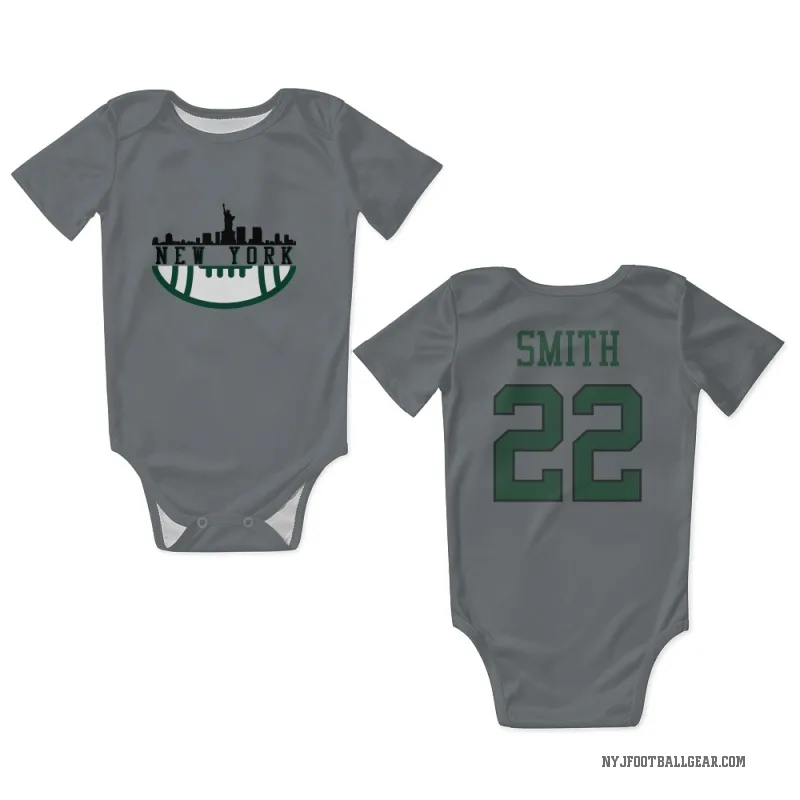 Keidron Smith  Gray New York Jets  Newborn & Infant Bodysuit