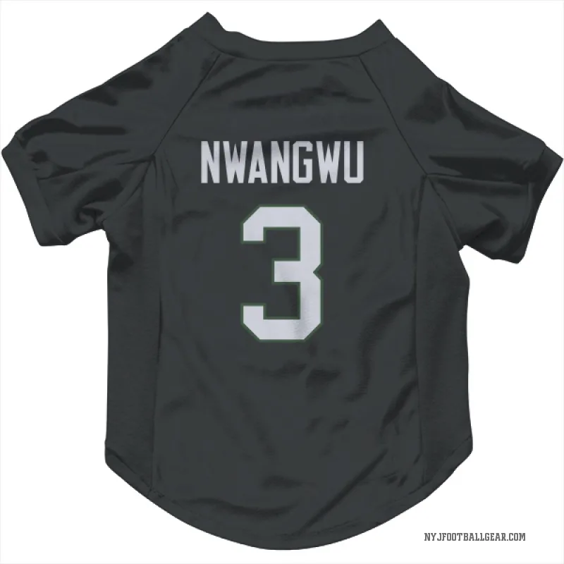 Kene Nwangwu  Black New York Jets  Cat & Dog Pet Jersey