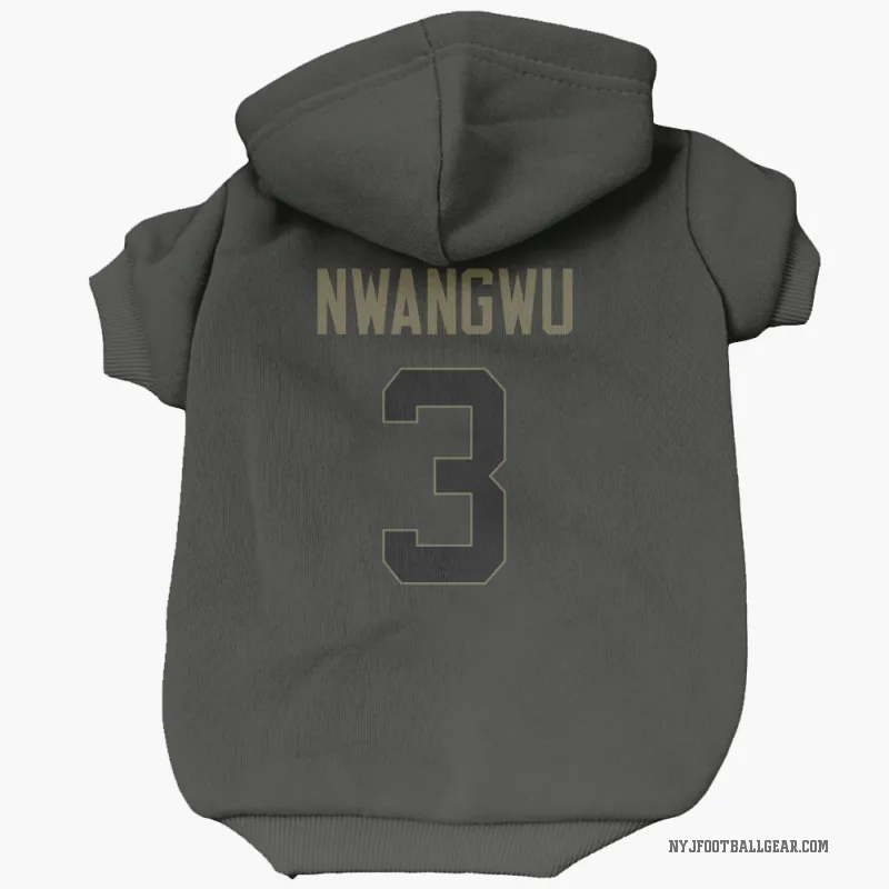 Kene Nwangwu  Black New York Jets  Service Cat & Dog Pet Hoodie
