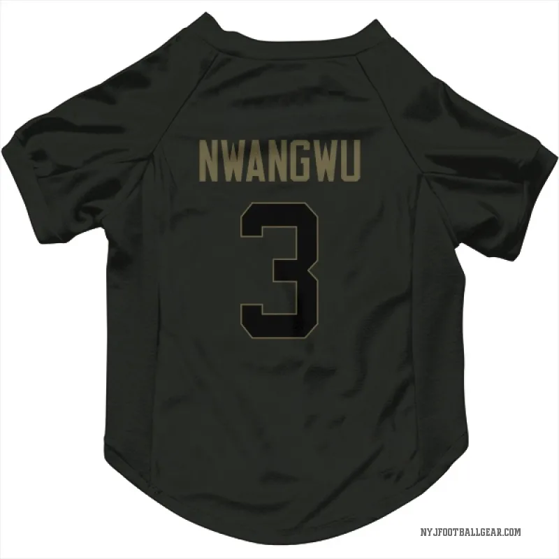 Kene Nwangwu  Black New York Jets  Service Cat & Dog Pet Jersey