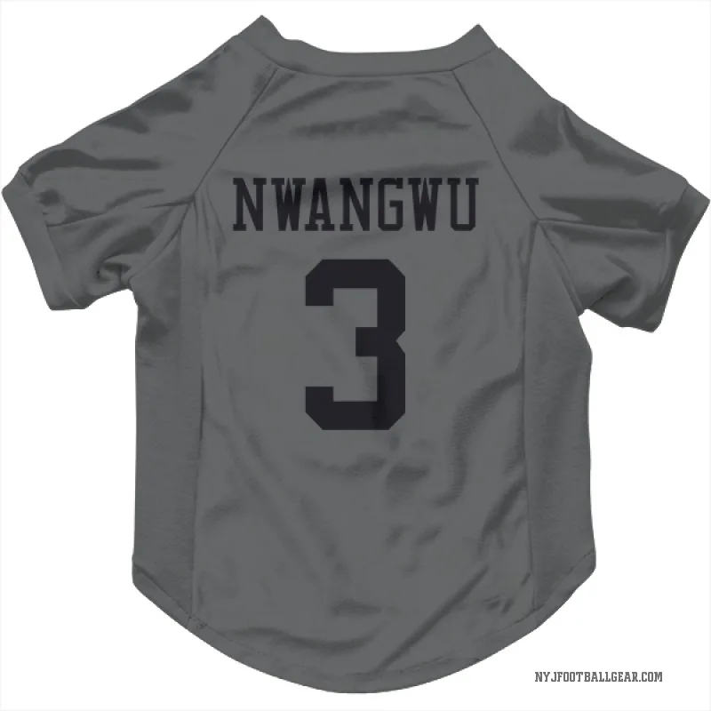 Kene Nwangwu  Charcoal New York Jets  Cat & Dog Pet Jersey