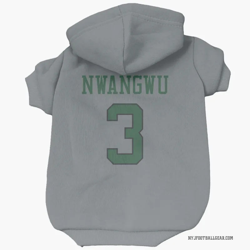 Kene Nwangwu  Gray New York Jets  Cat & Dog Pet Hoodie