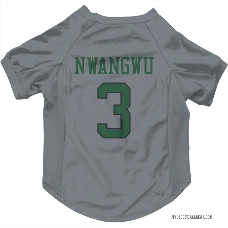 Kene Nwangwu  Gray New York Jets  Cat & Dog Pet Jersey