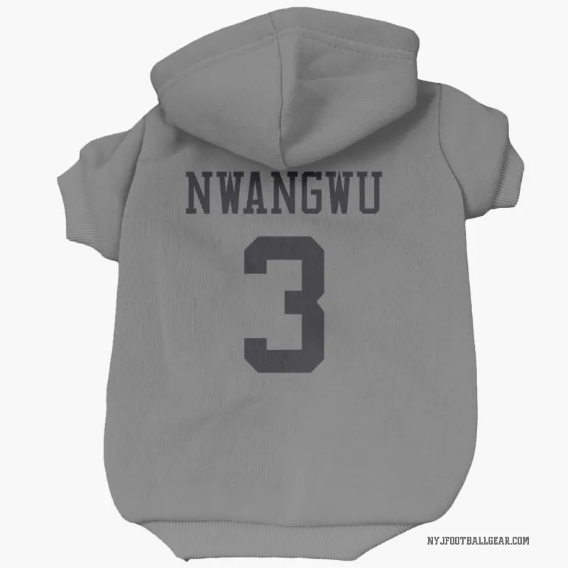 Kene Nwangwu  New York Jets   Silver Cat & Dog Pet Hoodie