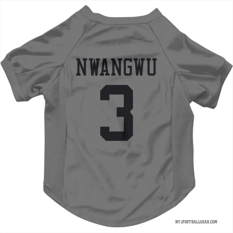 Kene Nwangwu  New York Jets   Silver Cat & Dog Pet Jersey