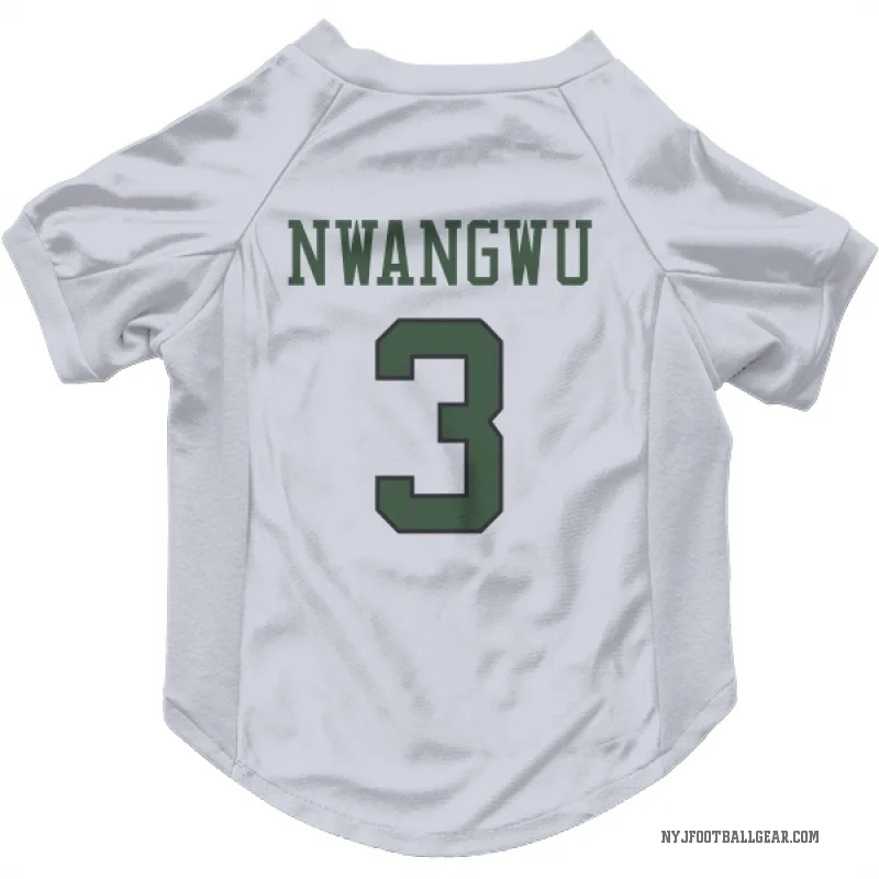 Kene Nwangwu  White New York Jets  Cat & Dog Pet Jersey