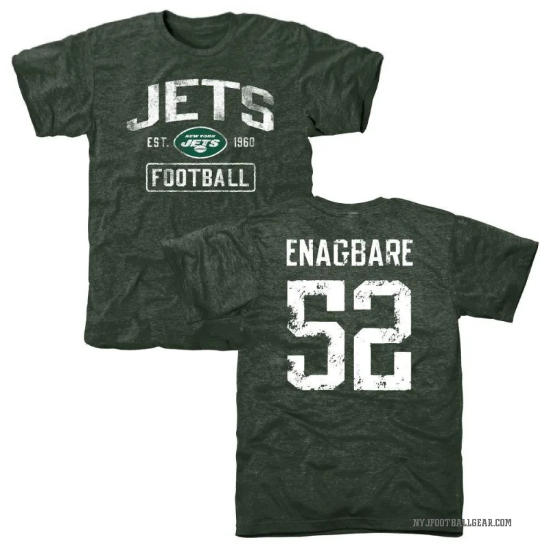 Kingsley Enagbare Men's Green New York Jets Distressed T-Shirt